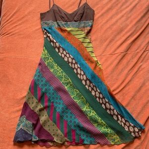 BCBG MaxAzria Bohemian Boho Colorful Midi Dress